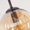 Boho-style Cluster ceiling light Koyoto with four round amber glass shades