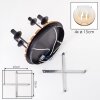 Cluster Ceiling Light Koyoto with Wood Slats, 4 Amber and Clear Glass Shades, Boho Style