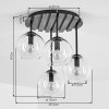 Cluster Ceiling Light Koyoto with 4 glass shades in amber, smoke-coloured and clear