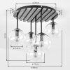 Modern cluster ceiling light Koyoto with wood-slat canopy and colorful glass shades