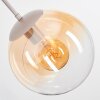 Cluster pendant light Gastor with round amber and clear glass shades, 3-light