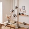 Cluster pendant light Gastor with 3 staggered smoke and clear glass shades