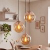 Cluster Pendant Light Gastor with three amber glass shades, adjustable during installation