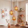 Cluster Pendant Light Gastor with three amber glass shades, adjustable during installation