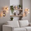 Modern Wall Light Gastor, 2-Piece Set with Three Vertical Glass Shades