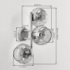 Globe wall light Koyoto, 2-piece set with three clustered smoke and amber glass shades