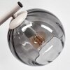 Globe wall light Koyoto, 2-piece set with three clustered smoke and amber glass shades