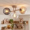 Modern Cluster Ceiling Light Koyoto with Three Shades in smoke-coloured, Amber and Clear