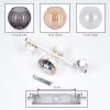 Modern Cluster Ceiling Light Koyoto with Three Shades in smoke-coloured, Amber and Clear