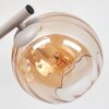 Modern Cluster Ceiling Light Koyoto with Three Shades in smoke-coloured, Amber and Clear