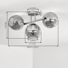 Modern Globe Ceiling Light Koyoto with three amber glass shades on a central bar