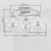 Cluster Ceiling Light Gastor with ring frame and smoke, amber and clear glass shades