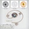 Cluster Ceiling Light Gastor with ring frame and smoke, amber and clear glass shades