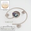Modern sand ceiling light Koyoto with circular frame and 3 amber-clear glass shades