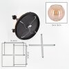 Modern Cluster Ceiling Light Koyoto with five amber glass shades and wood slat canopy