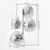 Modern Cluster Wall Light Gastor with three round smoke, amber and clear glass shades