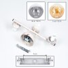 Modern Cluster Wall Light Gastor with three round smoke, amber and clear glass shades