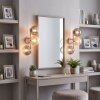 Modern Wall Light Gastor, 2-Piece Set with Three Round Shades Beside Mirror
