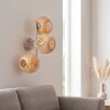 Cluster Wall Light Basto with Three Woven Spherical Bamboo Shades, Sand-Coloured