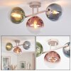 Modern cluster ceiling light Gastor with three round coloured shades