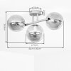 Modern cluster ceiling light Gastor with three round coloured shades