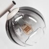 Modern Globe wall light Koyoto with three smoke and amber glass shades for the couch