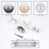 Wall Light Koyoto with three clustered spherical glass shades in clear, amber and smoke