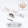 Modern Globe Wall Light Koyoto, 2-Piece Set with 3 Amber and Clear Glass Shades