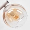 Modern Globe Wall Light Koyoto, 2-Piece Set with 3 Amber and Clear Glass Shades
