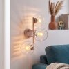 Modern Sand-Coloured Wall Light Koyoto with Clear Rippled Glass Shades, E14