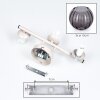 Modern Globe Wall Light Koyoto 2-Piece Set with Three Smoke Glass Shades for the Couch