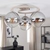 Modern Cluster ceiling light Gastor with three smoked and clear glass shades