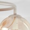 Modern Globe Ceiling Light Gastor with Three Amber Glass Shades in Ring Arrangement