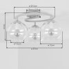 Retro Globe ceiling light Koyoto with blue, green, gold and clear glass shades