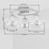 Retro Ceiling Light Koyoto with three round glass shades in smoke, amber and clear