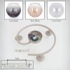 Retro Ceiling Light Koyoto with three round glass shades in smoke, amber and clear