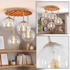 Boho Style cluster ceiling light Koyoto with 4 round clear glass shades