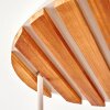 Boho cluster ceiling light Koyoto with wooden slat canopy and five shades