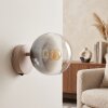 Modern Globe Wall Light Gastor with round smoke and clear glass shade