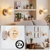 Modern Globe Wall Light Gastor, 2-piece set with E14 socket and clear glass shade
