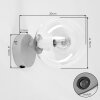 Modern Globe Wall Light Gastor with round white glass shade in sand-coloured metal