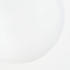 Modern Globe Wall Light Gastor with round white glass shade in sand-coloured metal