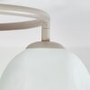 Modern Globe Ceiling Light Ripoll with three clustered white glass shades
