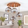 Boho Style cluster ceiling light Gastor with four clear and smoke glass shades