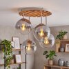 Boho Style cluster ceiling light Gastor with four clear and smoke glass shades