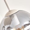 Modern Cluster Ceiling Light Gastor with 4 smoke glass shades, sand-coloured fixture