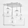 Cluster ceiling light Gastor with four colourful glass shades in clear, green and coppery