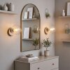 Modern globe wall light Gastor, 2-piece set, clear glass shade, visible E14 socket