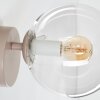 Modern globe wall light Gastor, 2-piece set, clear glass shade, visible E14 socket
