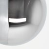 Modern Globe wall light Gastor with a smoke-coloured glass shade and sand-coloured mount